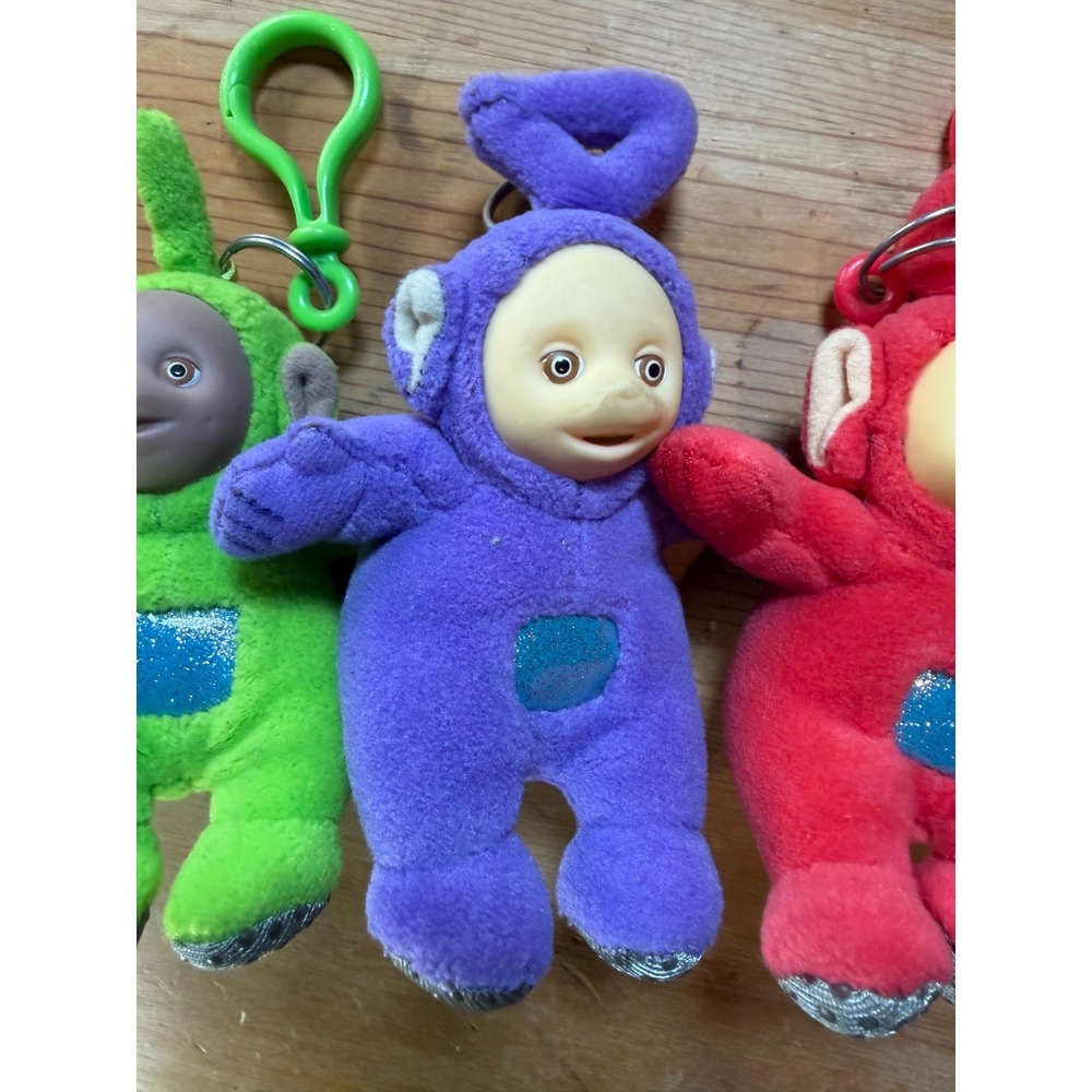 Lot of 4 Vintage Teletubbies Plush Key Chains Collectibles TV Show Keychain Ring - Picture 4 of 8